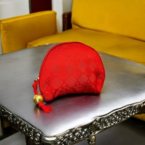 Givenchy Vintage Parfumes Red Pouch with Gold Bead - Picture 2 of 6